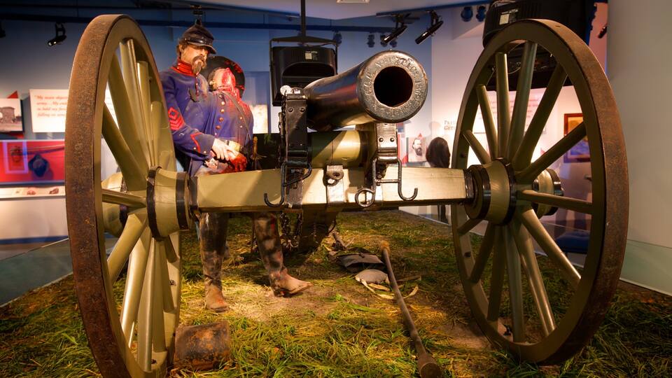National Civil War Museum showing military items and interior views