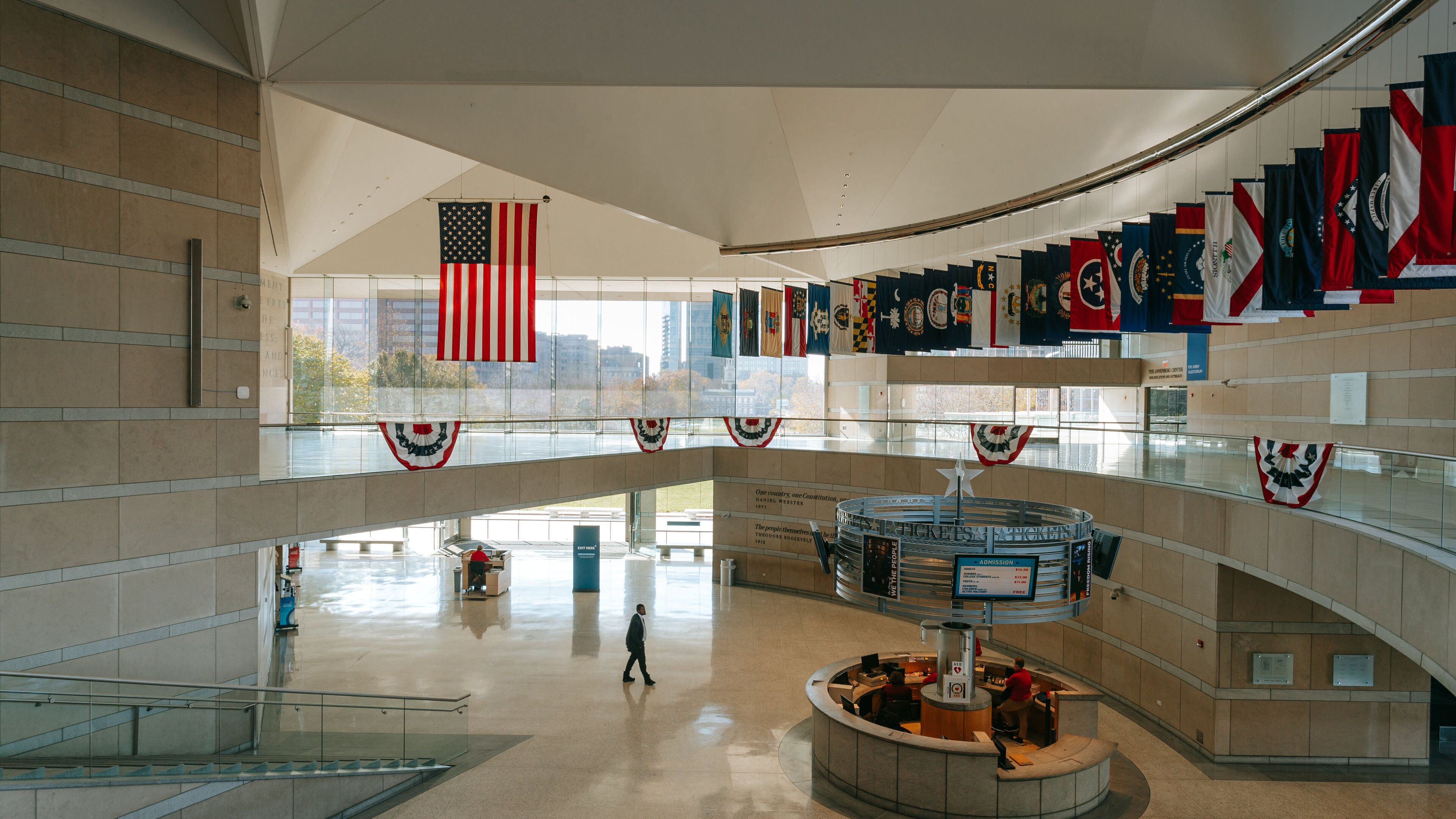 National Constitution Center which includes interior views and an administrative buidling