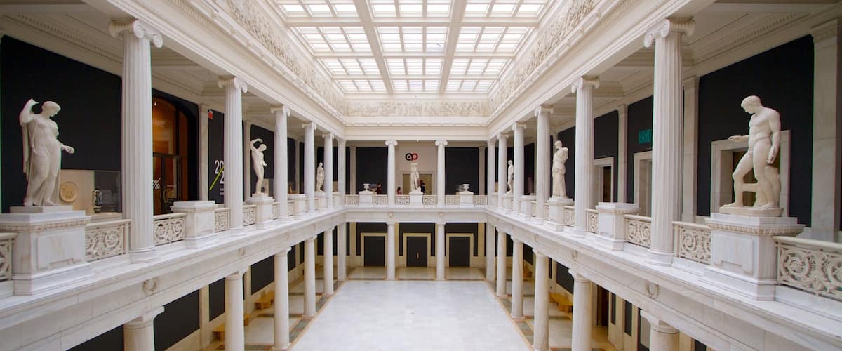 Carnegie Museum of Art featuring art, a statue or sculpture and interior views