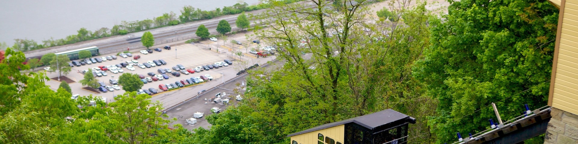 Monongahela Incline caracterizando um rio ou córrego, uma ponte e uma gôndola