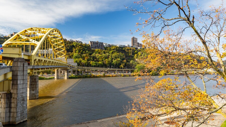Point State Park which includes a bridge and a river or creek