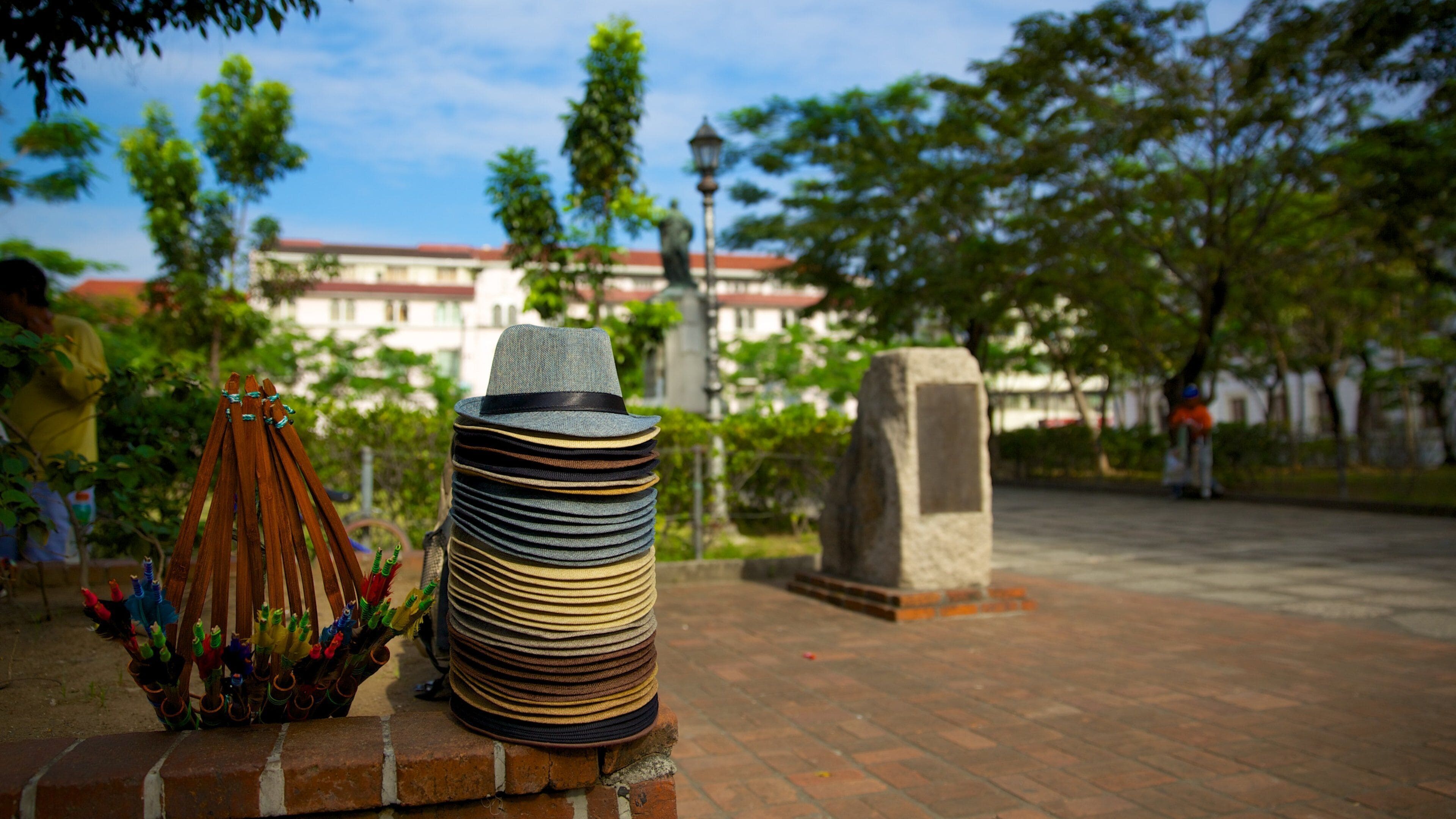 Manila Cathedral showing markets