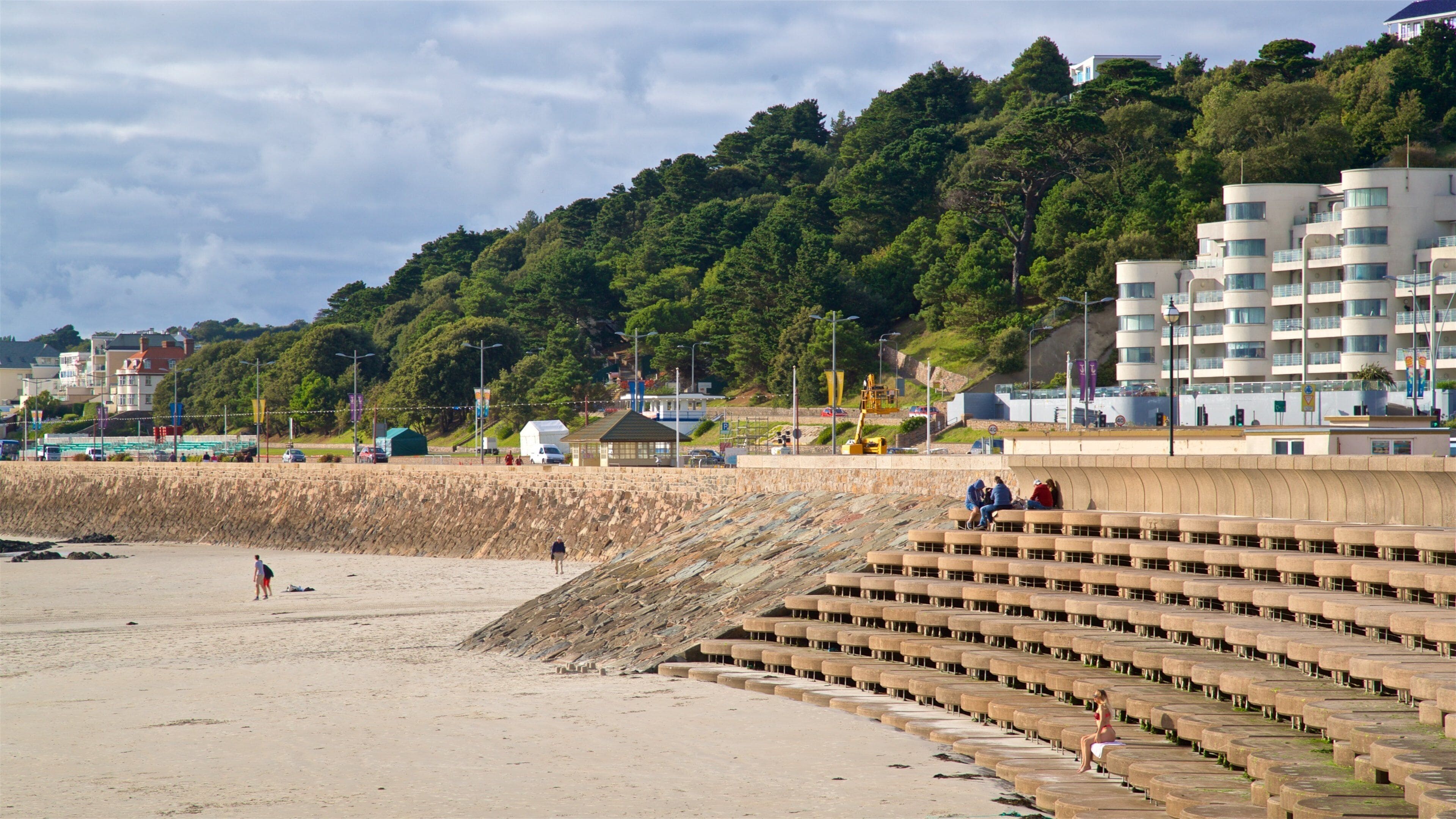 St. Helier Beach featuring general coastal views, a beach and a coastal town