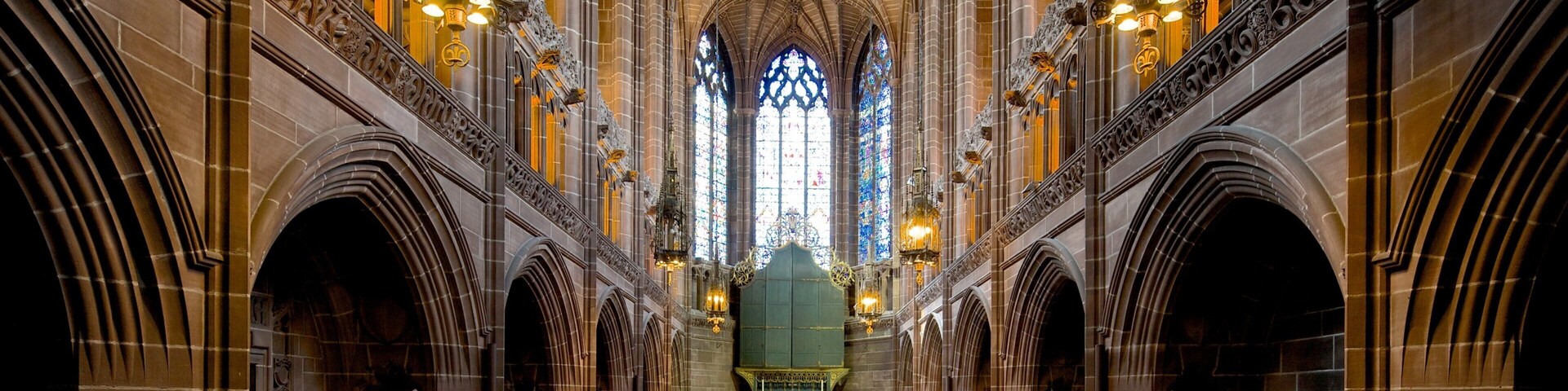 Liverpool Cathedral featuring heritage architecture, interior views and religious aspects