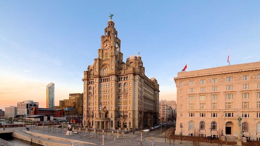 Royal Liver Building which includes a city and heritage architecture