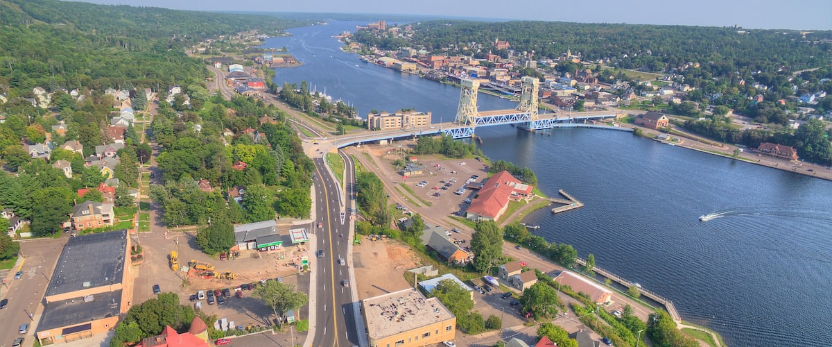 Houghton and It's Lift Bridge and located in the Upper Peninsula of Michigan