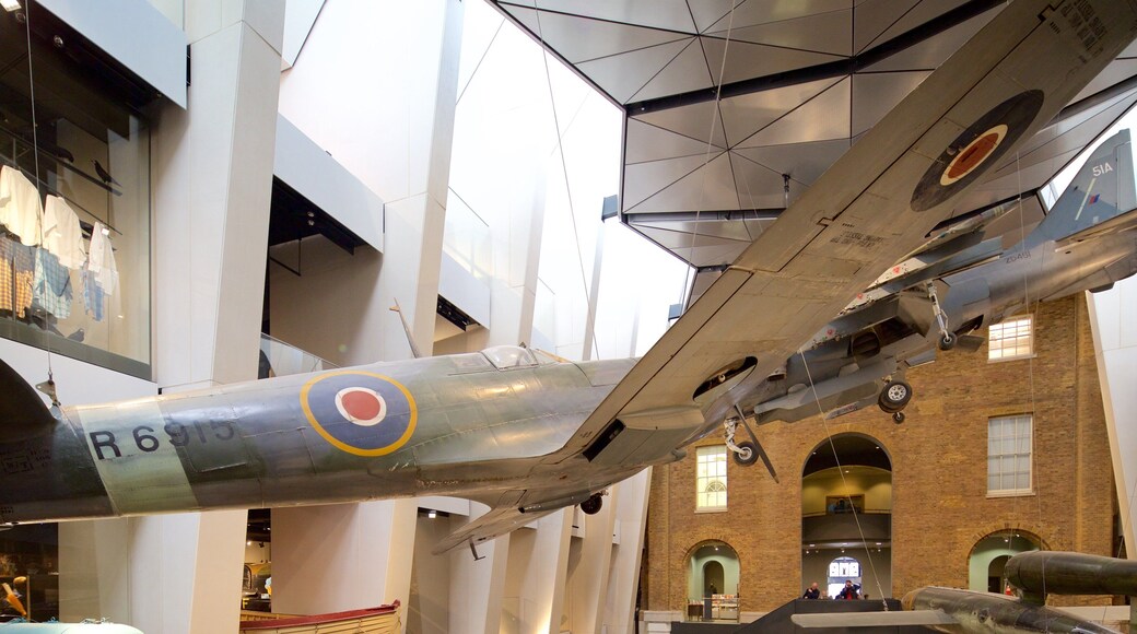 Imperial War Museum showing aircraft, interior views and military items