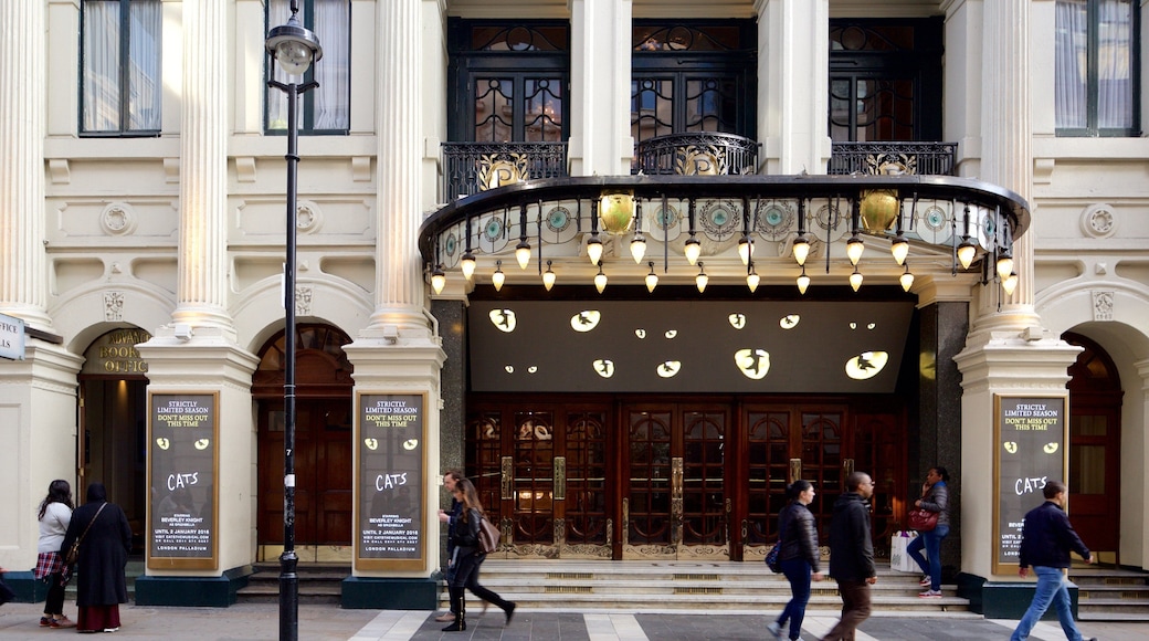London Palladium Theatre which includes theatre scenes and signage