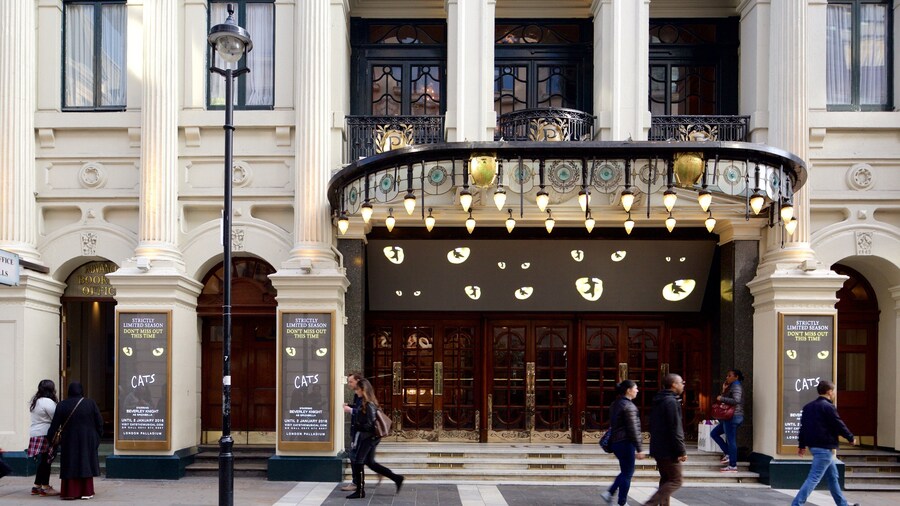 London Palladium Theatre showing theatre scenes and signage