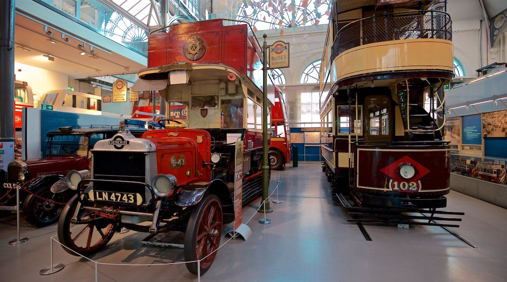 London Transport Museum featuring heritage elements and interior views