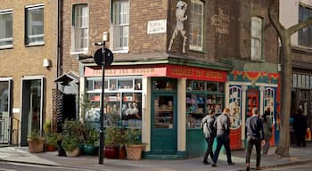 Pollock\'s Toy Museum featuring street scenes as well as a small group of people