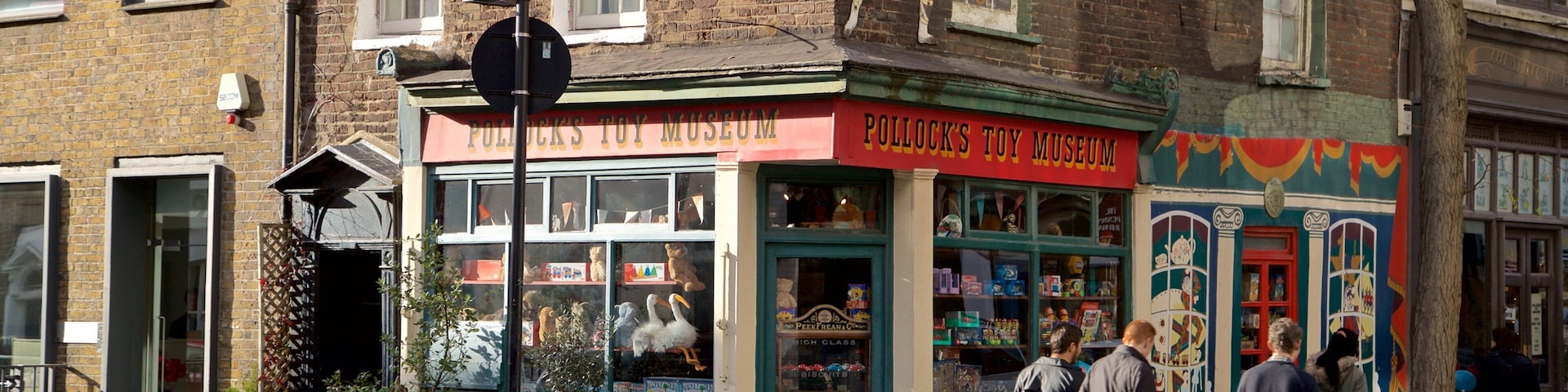 Pollock\'s Toy Museum featuring street scenes as well as a small group of people