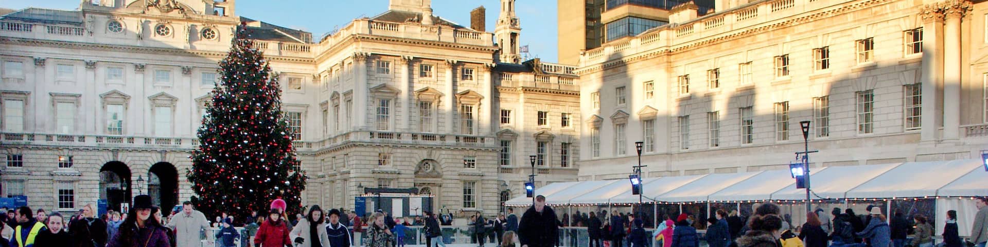Somerset House London temporary Christmas season ice skating rink
