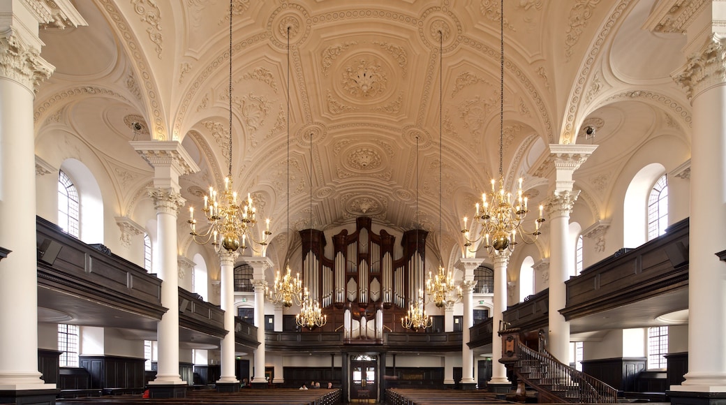 St. Martin-in-the-Fields showing heritage elements, a church or cathedral and interior views