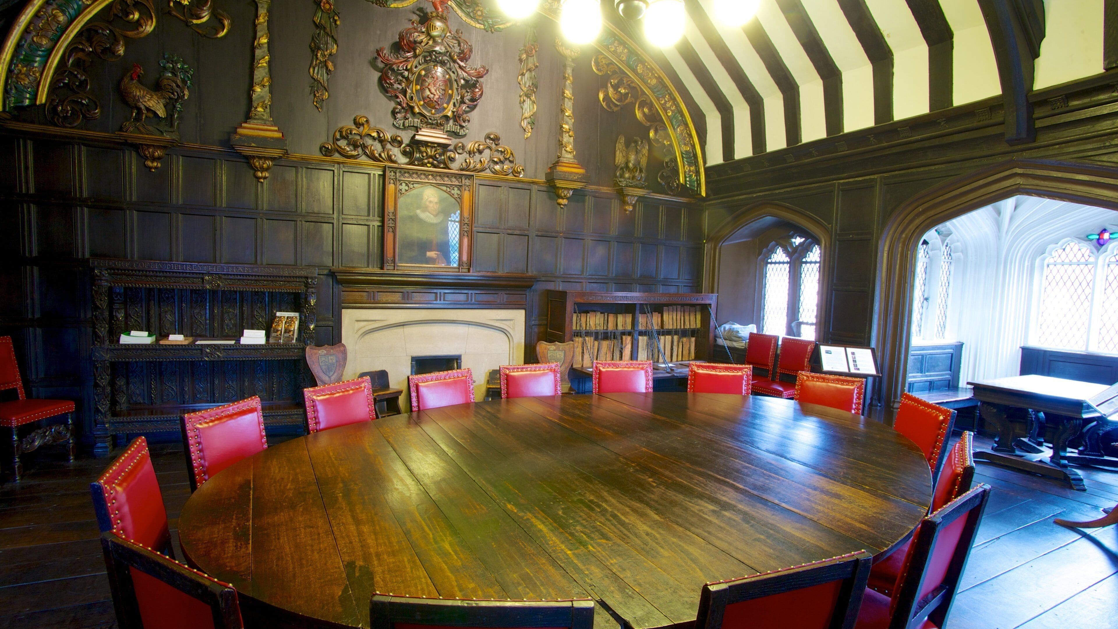 Chetham\'s Library featuring interior views