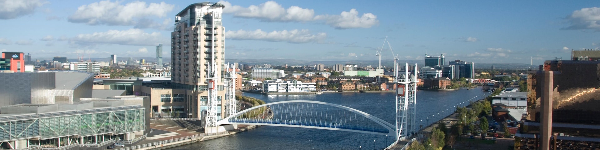 K2CMXP Salford Quays on the banks of the Manchester Ship Canal