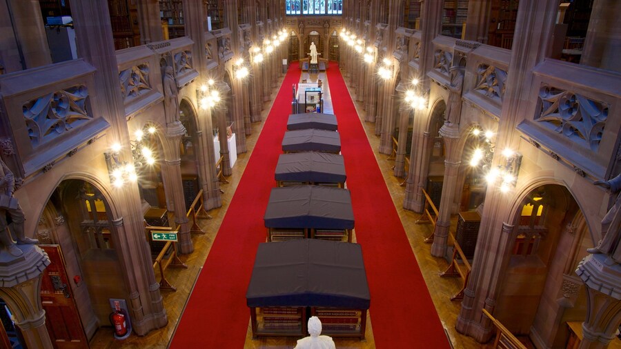 John Rylands Library featuring heritage architecture and interior views