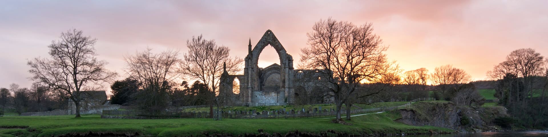 Bolton Priory on the river Wharfe Yorkshire Dales
