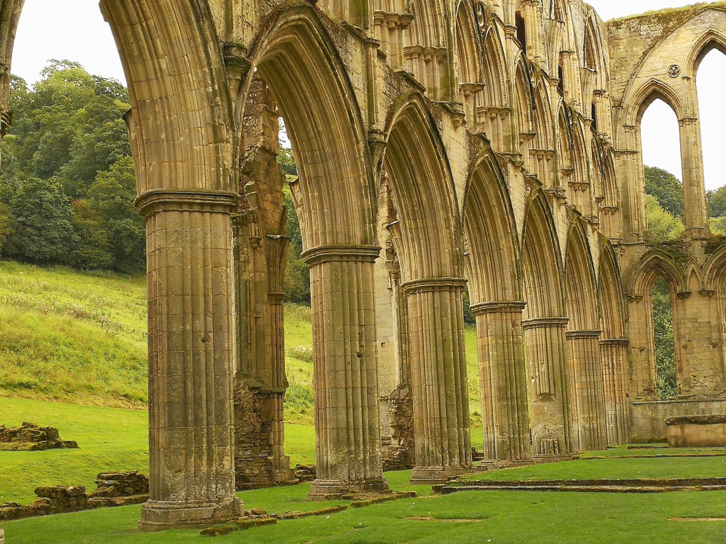 Rievaulx Abbey is a striking, and surprisingly complete, example of a 10th Century Cistercian Abbey. The ruined building and the incredible countryside created an awe-inspiring scene.