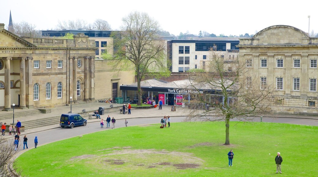 York Castle Museum showing heritage architecture and a garden