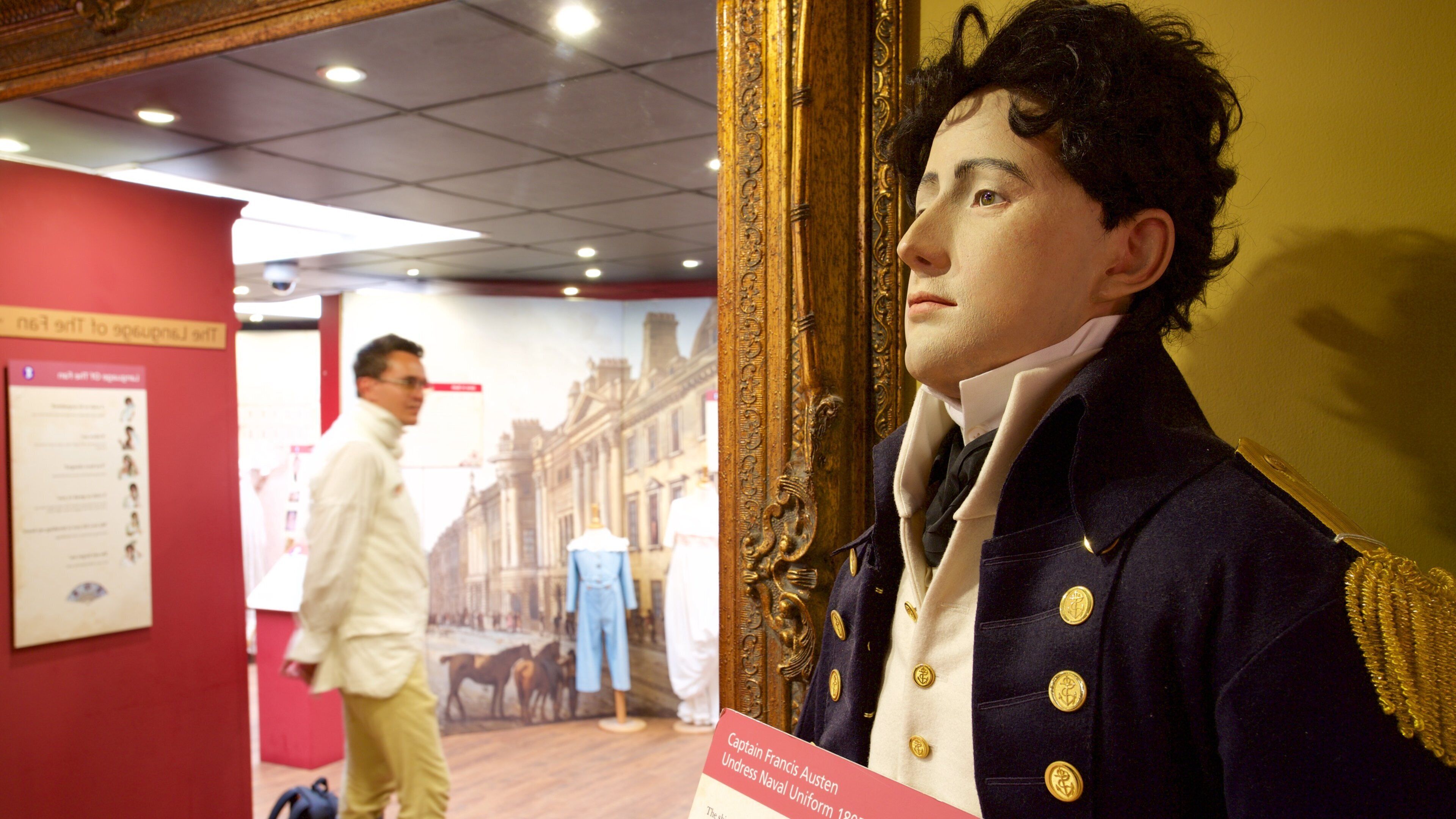 Jane Austen Centre featuring interior views as well as an individual male