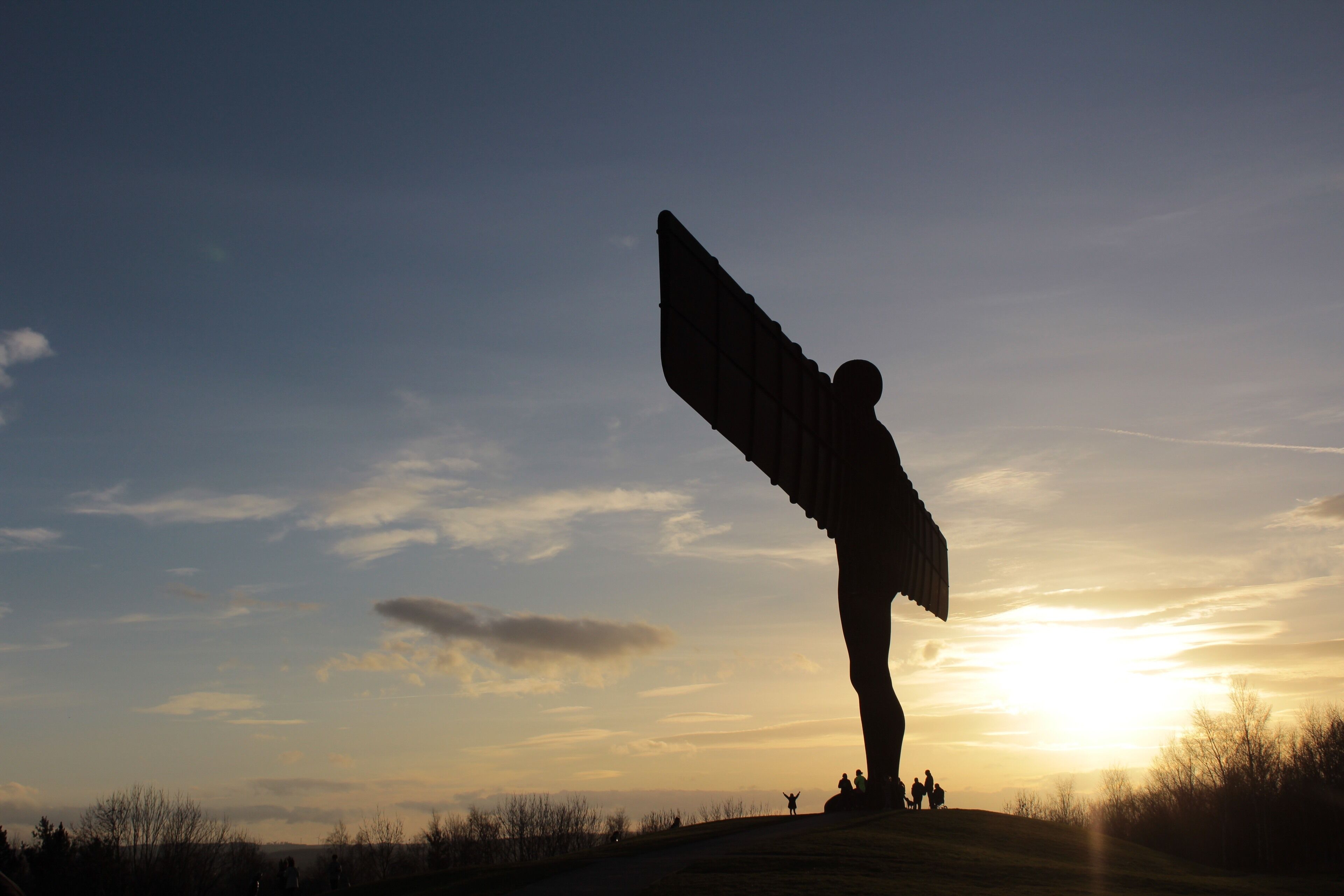 Sunset over the angel of the north