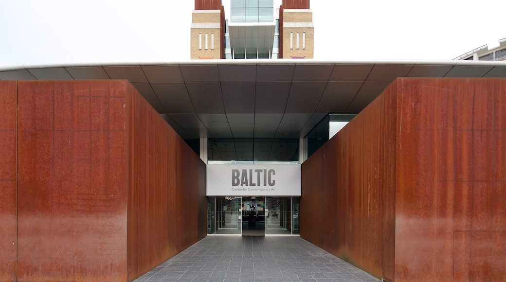 BALTIC Centre for Contemporary Art fasiliteter samt skilt og moderne arkitektur