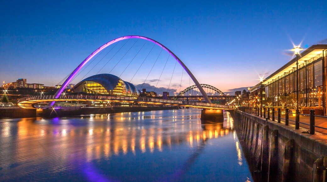 Gateshead Millennium Bridge and Newcastle Quayside