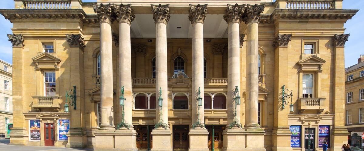 Newcastle-upon-Tyne Theatre Royal which includes theater scenes and heritage architecture