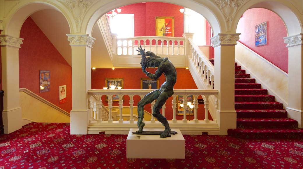 Newcastle-upon-Tyne Theatre Royal which includes a statue or sculpture, theatre scenes and interior views