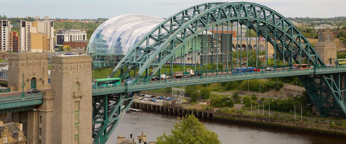 Tyne Bridge featuring a city, a bridge and a river or creek