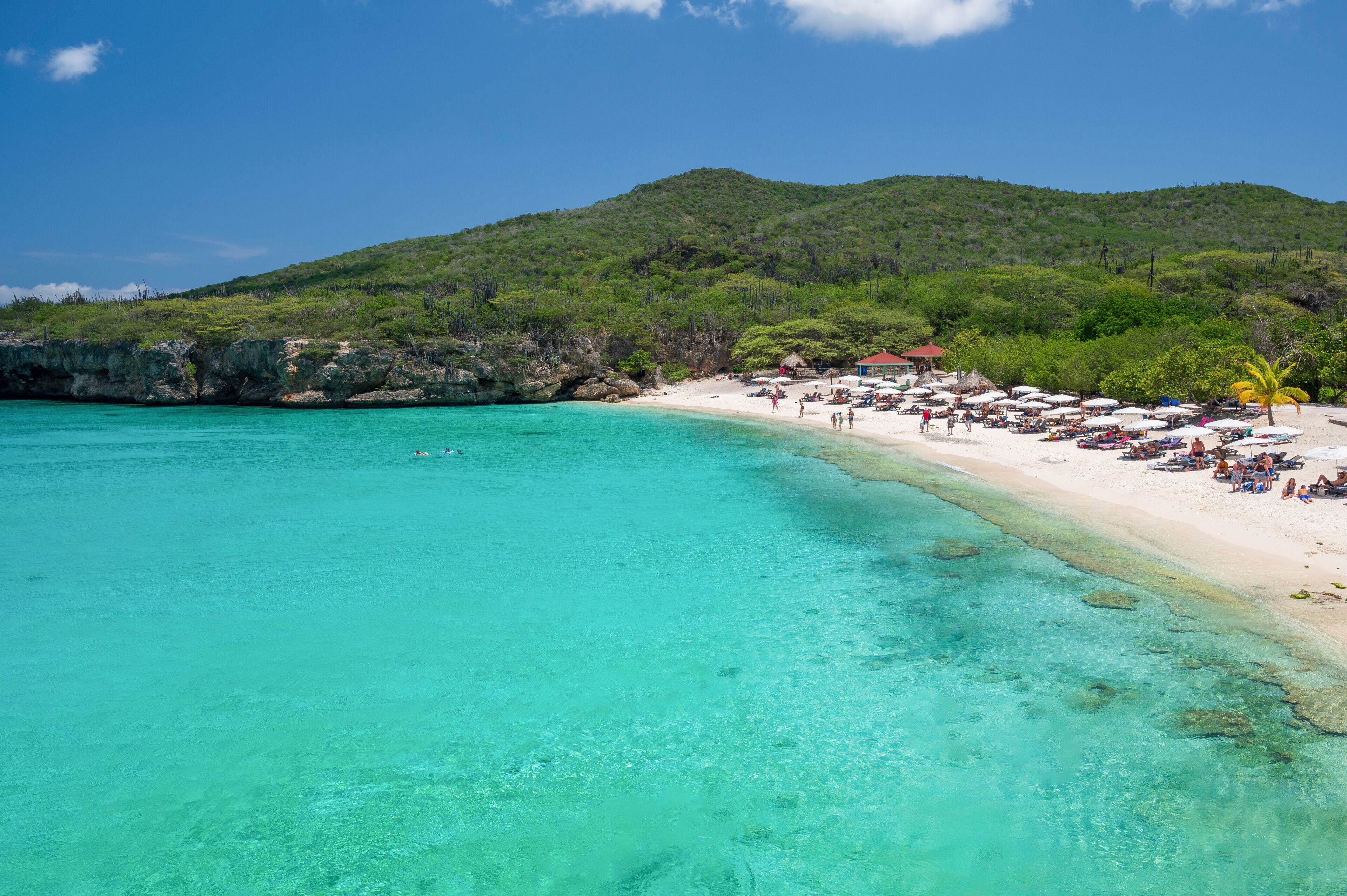 A view of Grote Knip beach, on the Dutch Caribbean island of Curacao, famous for it's blue water. 