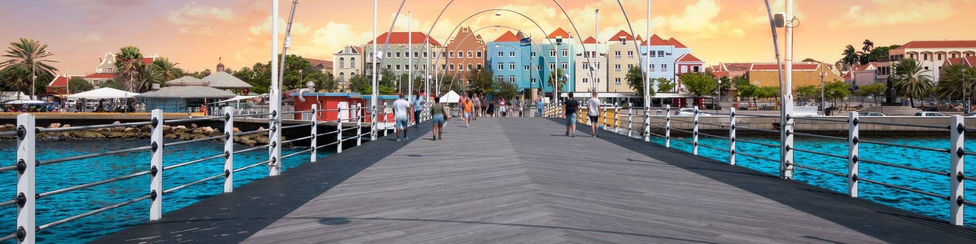 Floating pontoon bridge, Willemstad, Curacao.