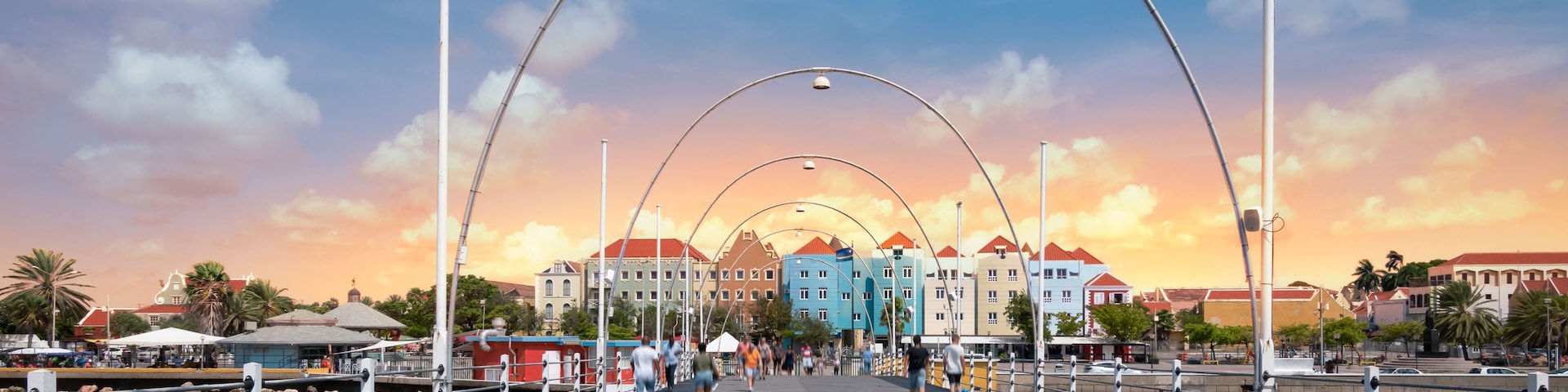 Floating pontoon bridge, Willemstad, Curacao.