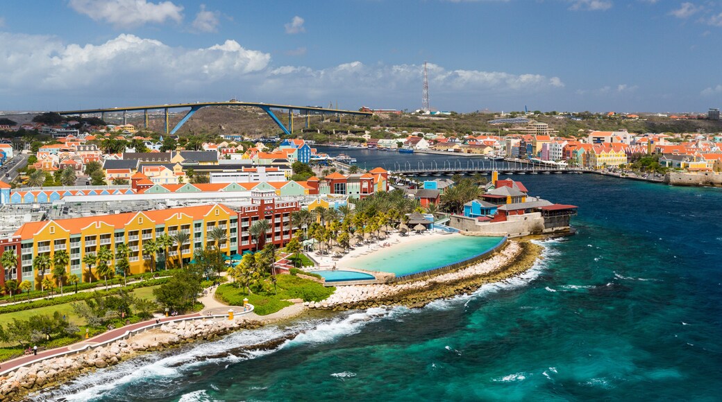 Willemstad in Curacao and the Queen Emma Bridge