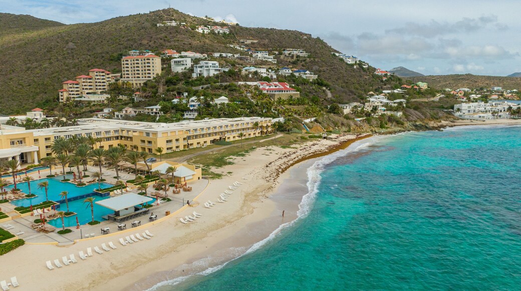 Dawn Beach featuring landscape views, a coastal town and a beach