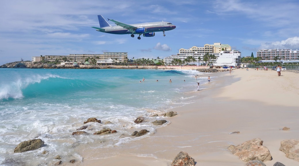 Airplane Landing Above Maho Beach in St. Maarten