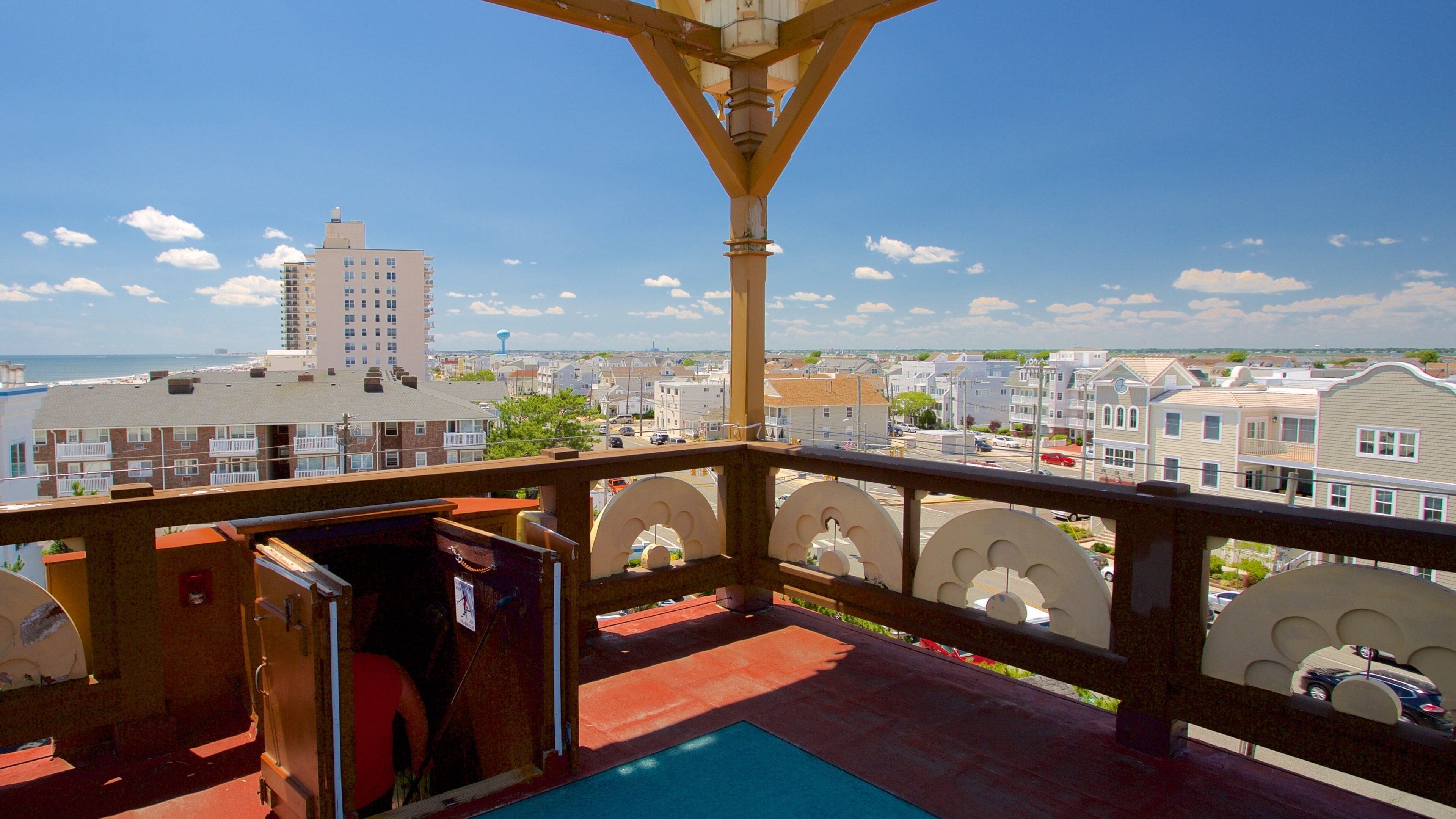 Lucy the Elephant showing a city and views