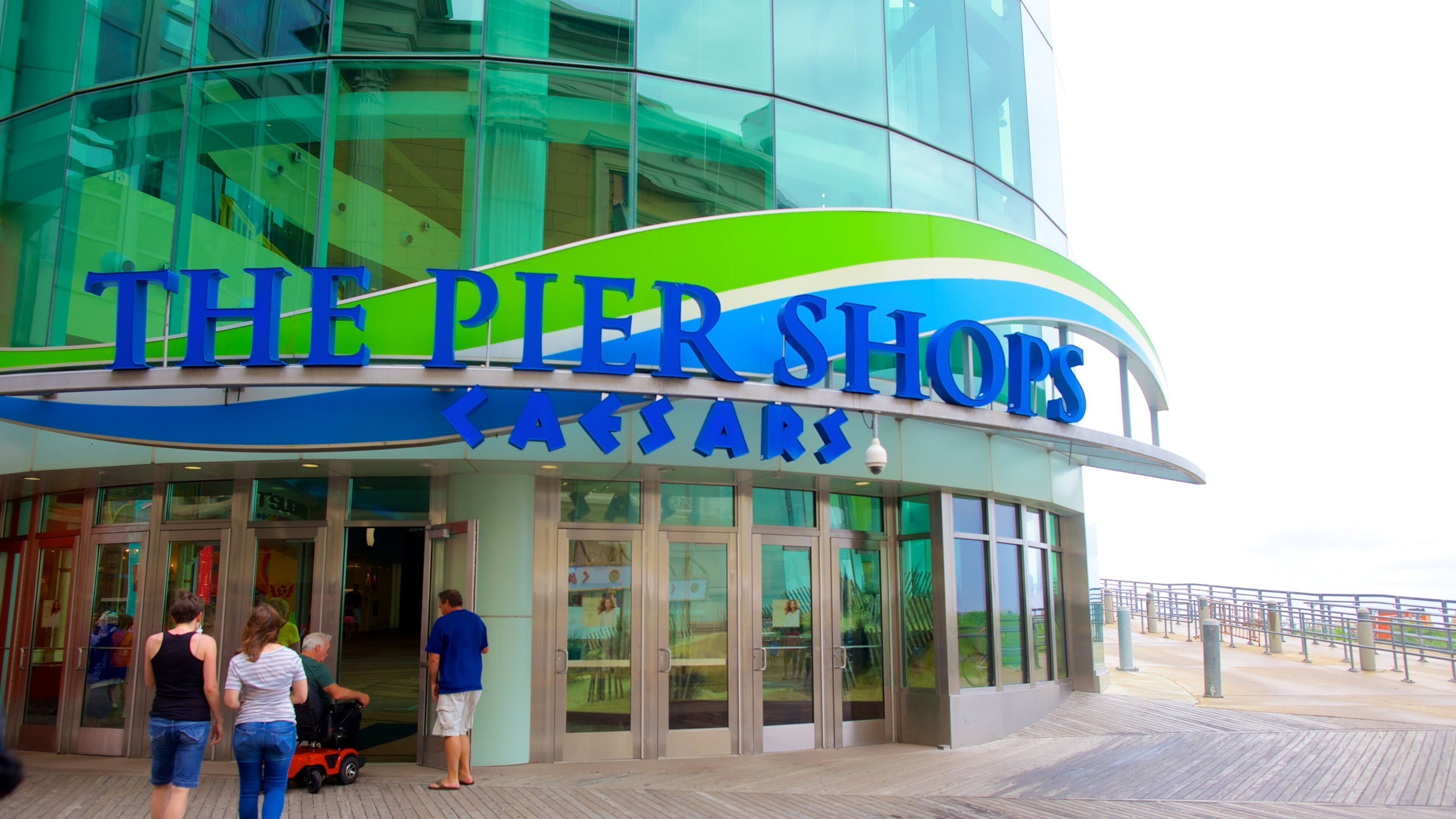 The Pier Shops at Caesars featuring central business district, signage and shopping