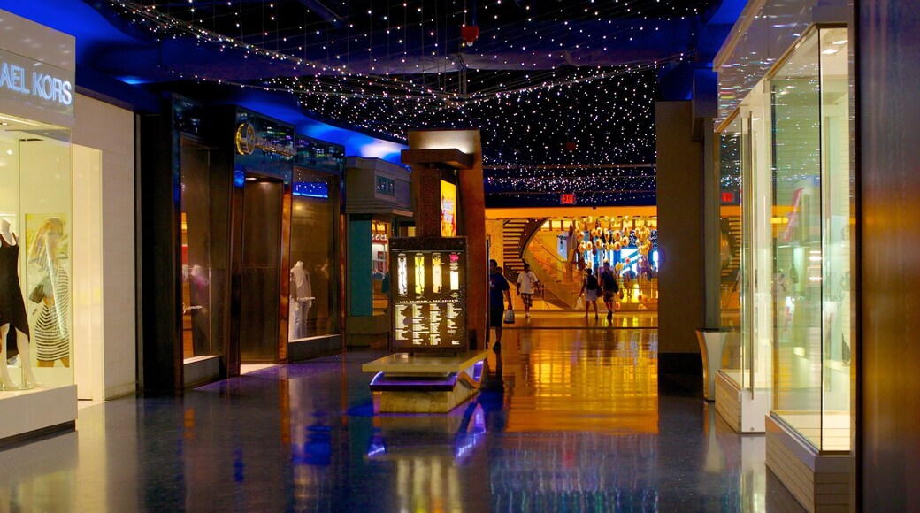 The Pier Shops at Caesars showing shopping and interior views