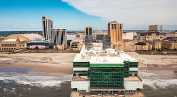 Aerial photo of Playground pier and Atlantic City hotels and casinos
