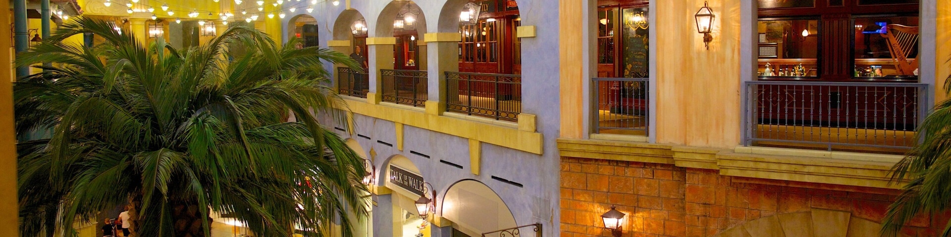 Quarter at Tropicana que incluye una ciudad, escenas tropicales y escenas de noche