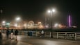 Steel Pier featuring night scenes
