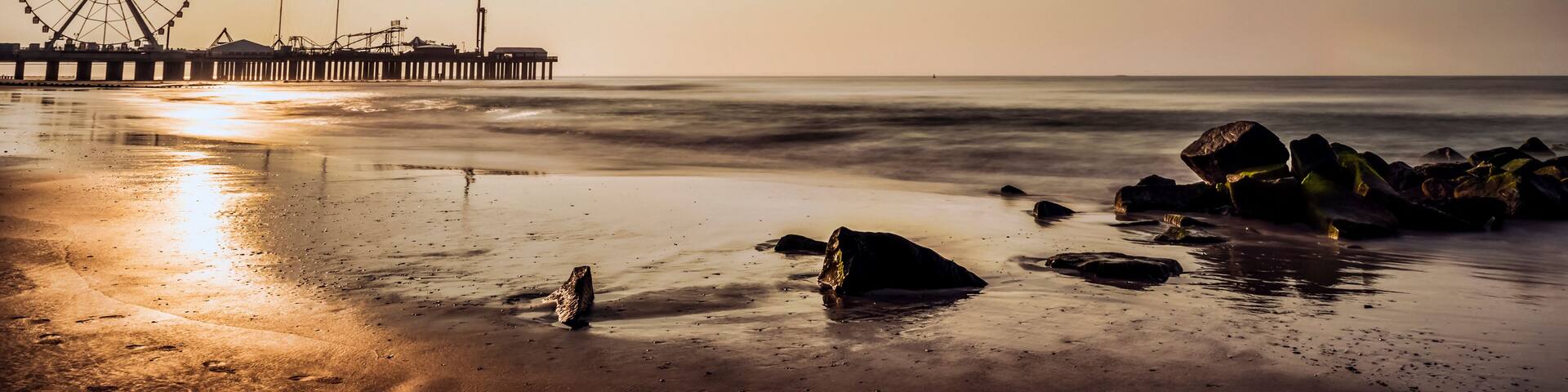 Sunrise on Atlantic City Beach; Atlantic City, New Jersey, United States of America