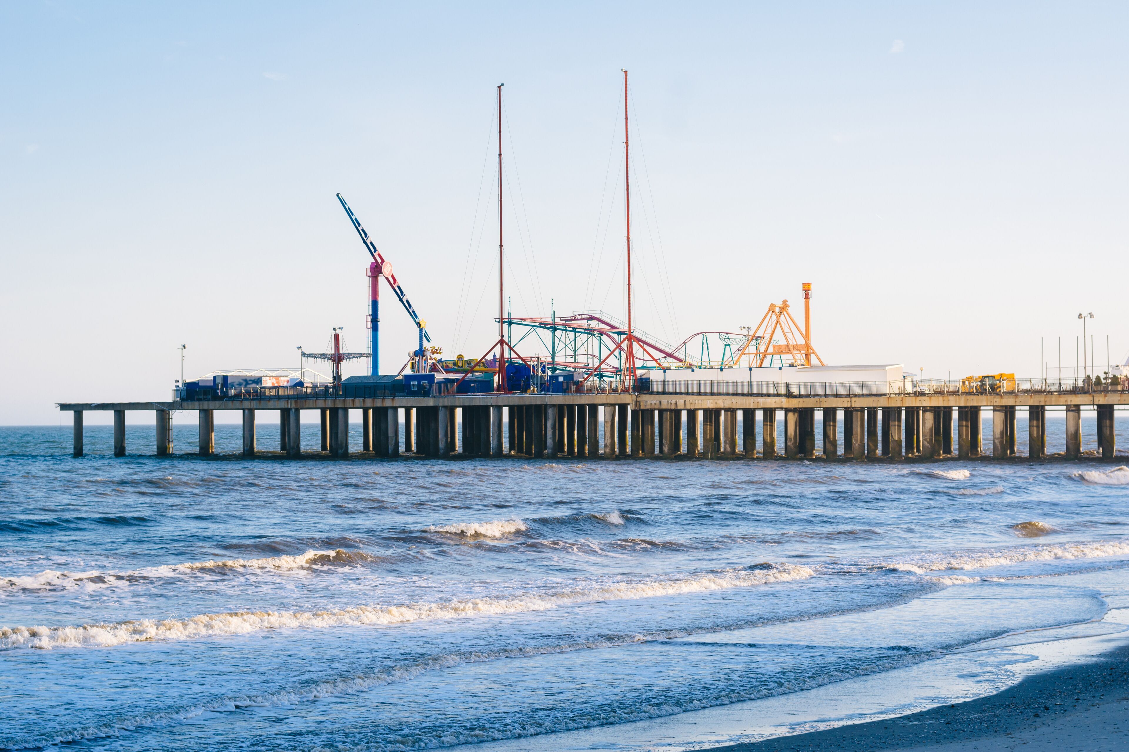 The Steel Pier and Atlantic Ocean in Atlantic City, New Jersey.