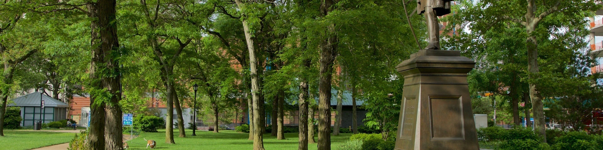 Military Park showing a park and a statue or sculpture