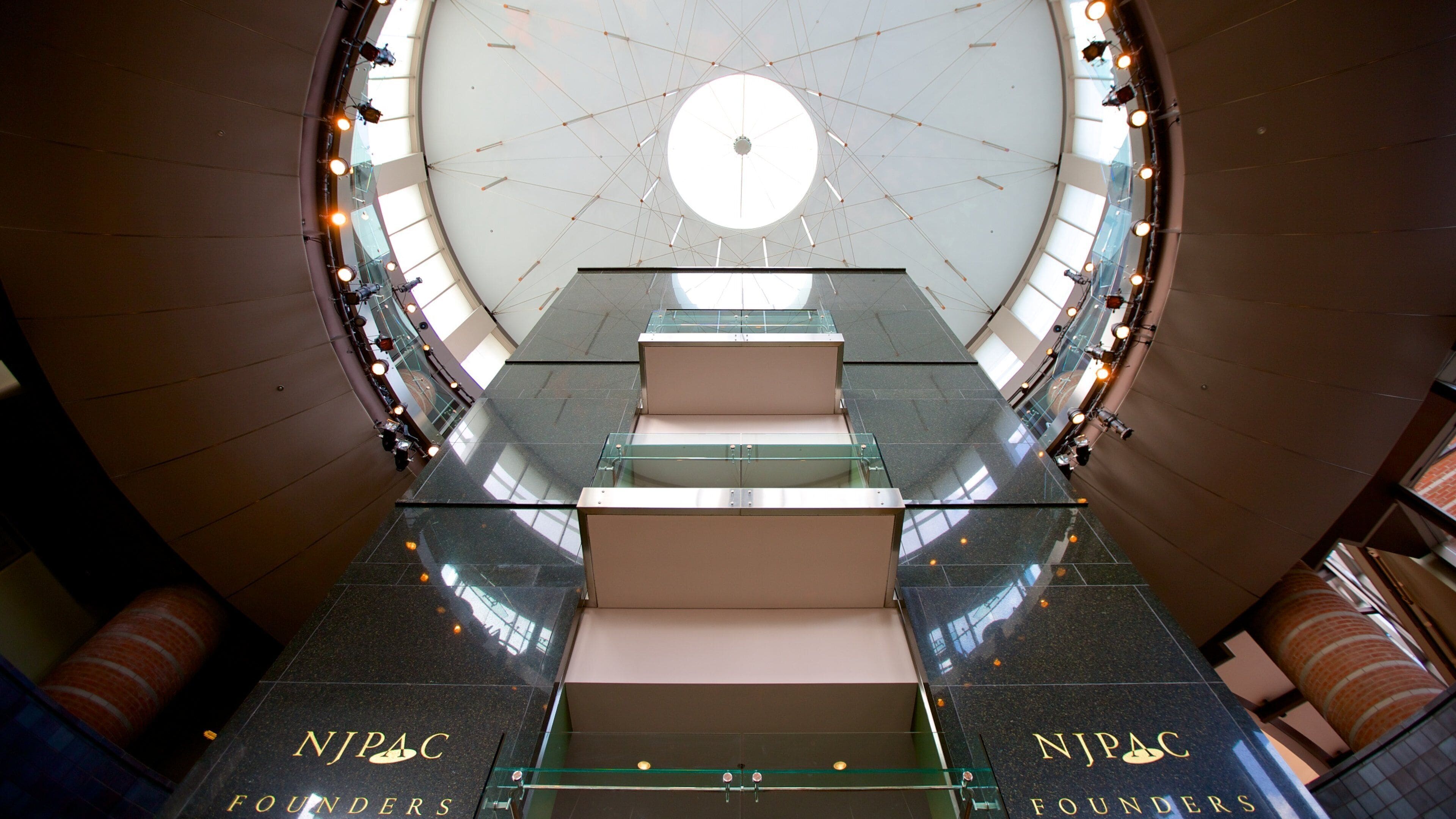 New Jersey Performing Arts Center featuring theatre scenes and interior views