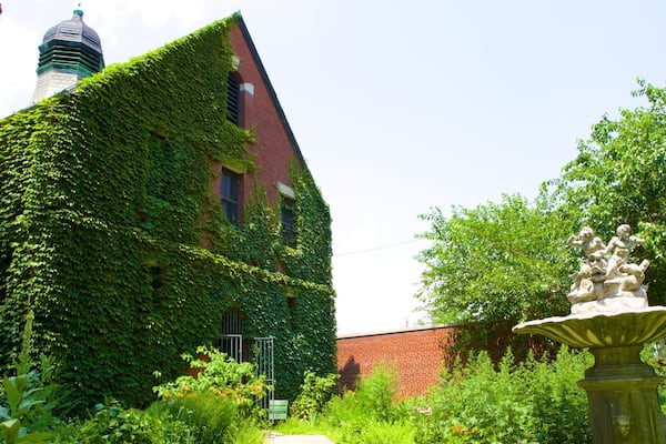 Newark Museum showing a fountain and a garden