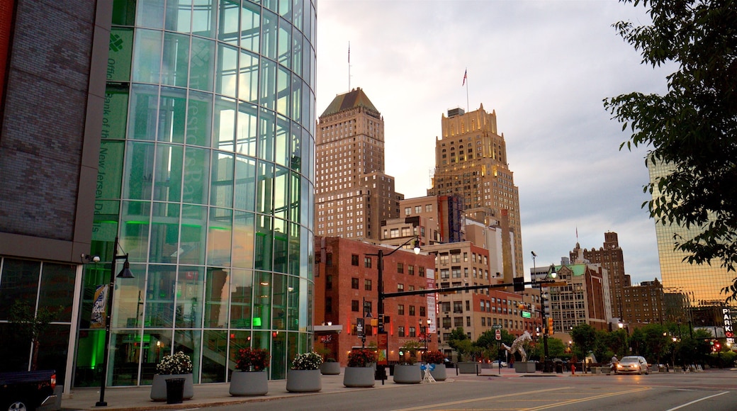 Prudential Center which includes a city and a high rise building