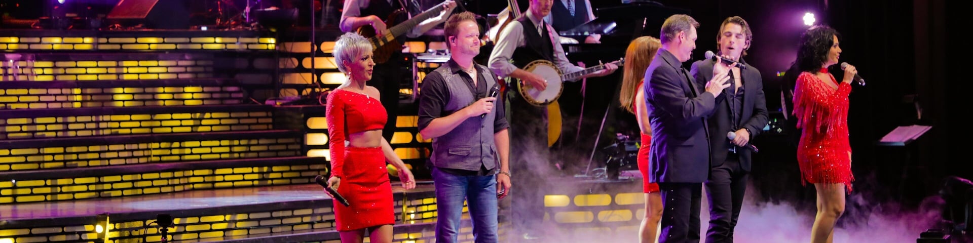 The Carolina Opry which includes music and performance art as well as a small group of people
